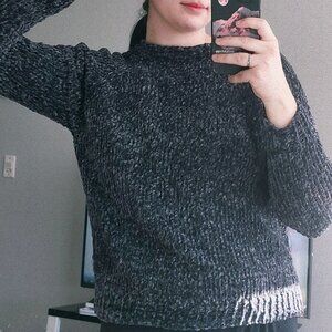 Handmade Plush Knit Sweater – Graphite Color